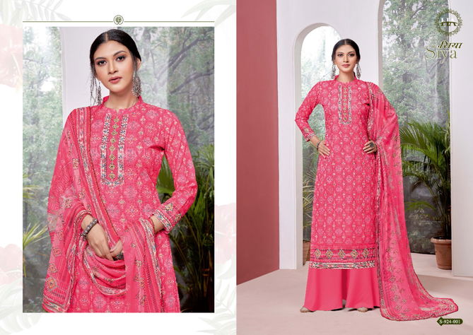 Harshit Siya New Exclusive Wear Heavy Cotton Embroidery Dress Material Collection